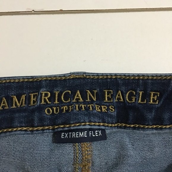 American Eagle Skinny Extreme Flex Mens Jeans Size 30x34 Distressed - Picture 2 of 10